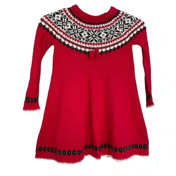 red and black sweater dress Button Detail Sweater Dress - Equestrian Red main image 0